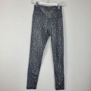 Aerie Chill Play Move Leggings Womens Size M Gray Shooting Star Space Pattern